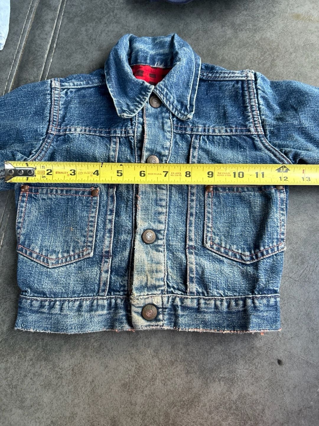 True vintage circle ranch denim Plaid Lining Jacket 1950s 5