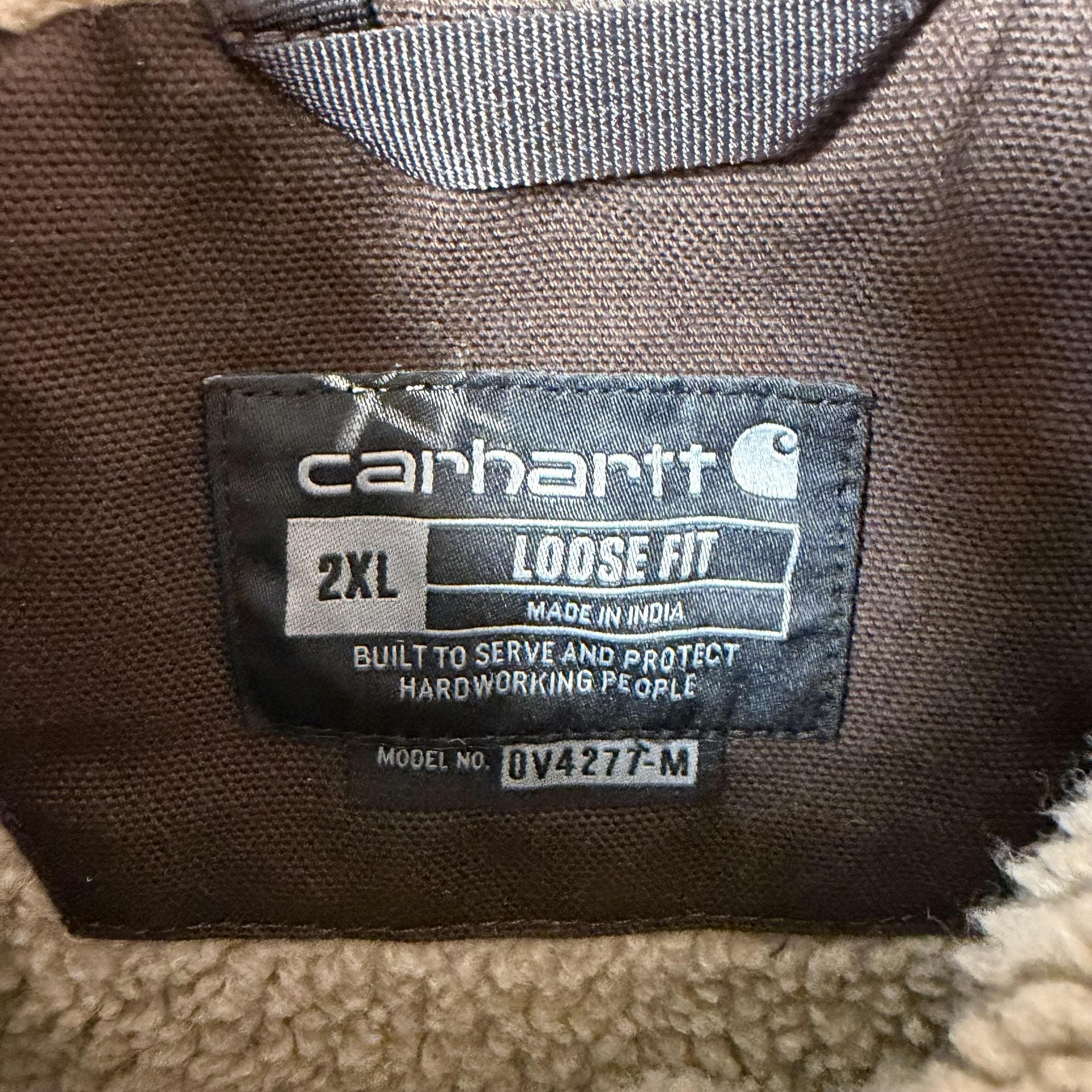 Carhartt Washed Duck Sherpa-Lined Mock-Neck Vest Mens 2XL Dark Brown 104277 5