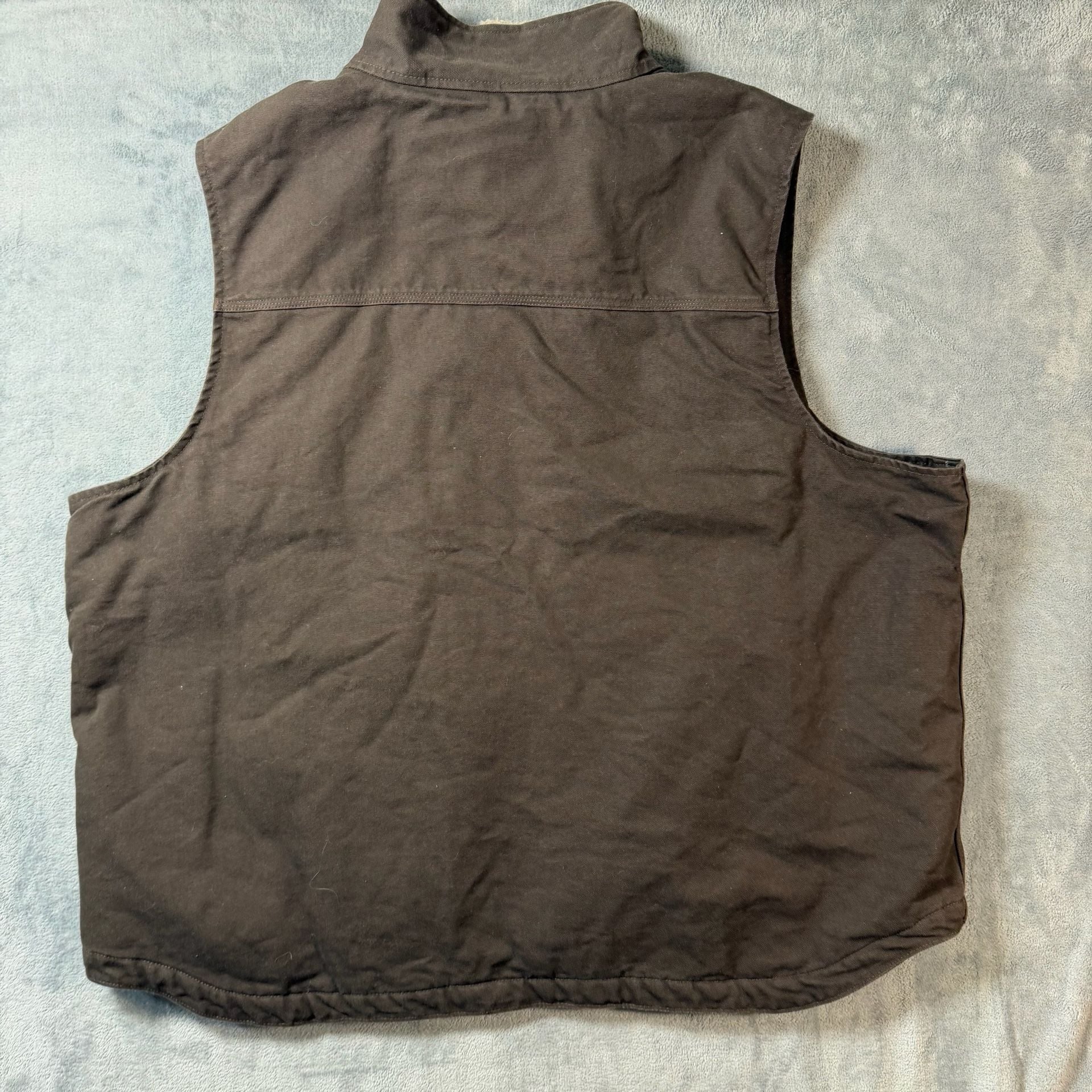 Carhartt Washed Duck Sherpa-Lined Mock-Neck Vest Mens 2XL Dark Brown 104277 9