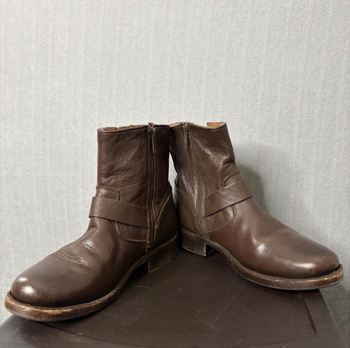 FRYE Brown Leather Veronica Short Boots 4