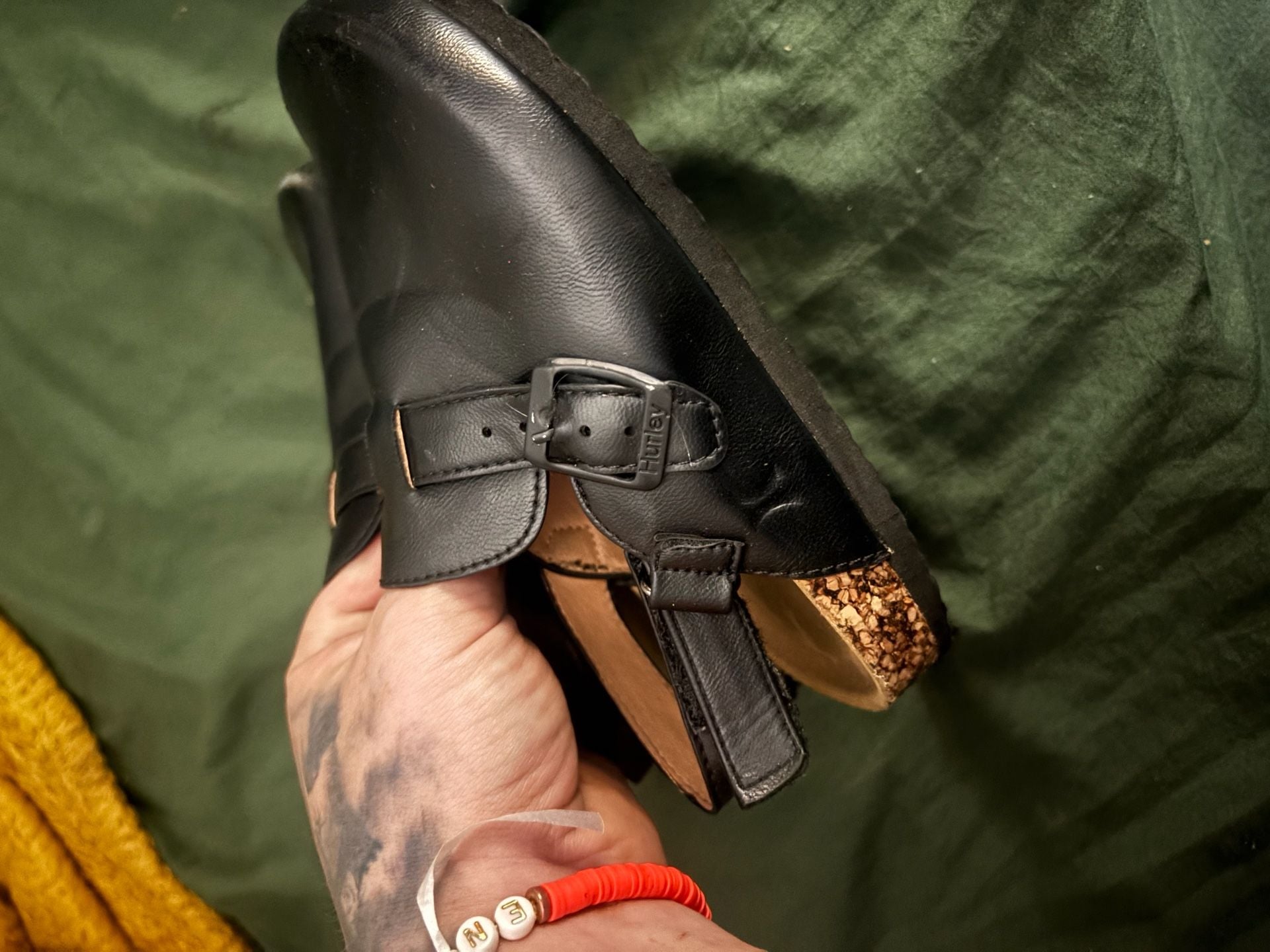 Toddler 10 Black Leather Cork Clogs 1