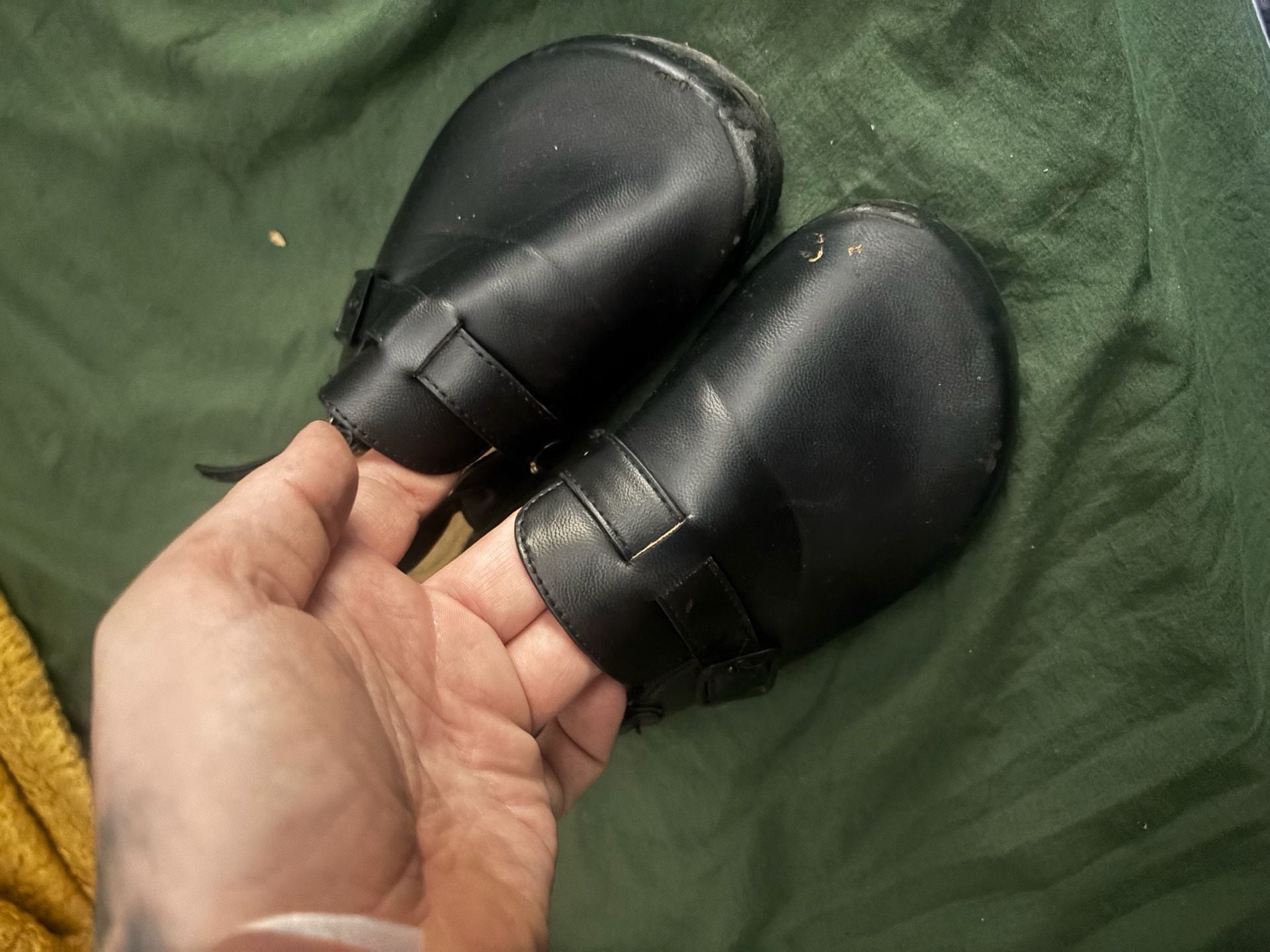 Toddler 10 Black Leather Cork Clogs 3