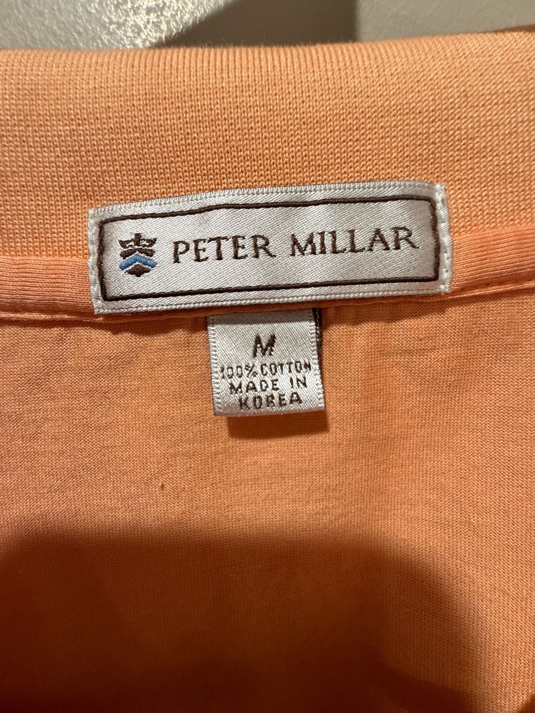 Peter Millar Polo Shirt Size M Orange Cotton Short Sleeve Golf 3