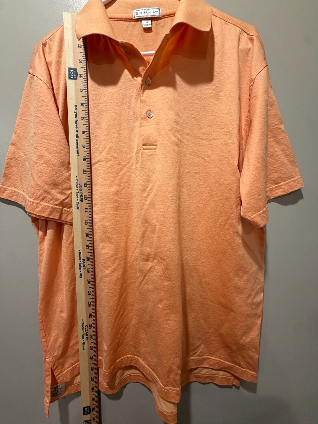 Peter Millar Polo Shirt Size M Orange Cotton Short Sleeve Golf 6