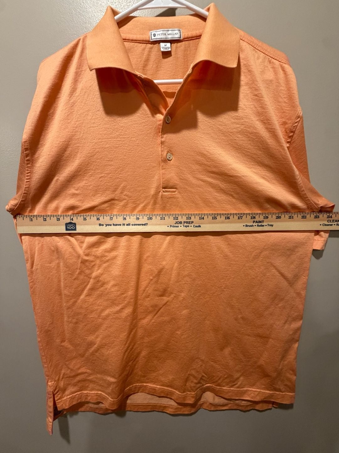 Peter Millar Polo Shirt Size M Orange Cotton Short Sleeve Golf 7