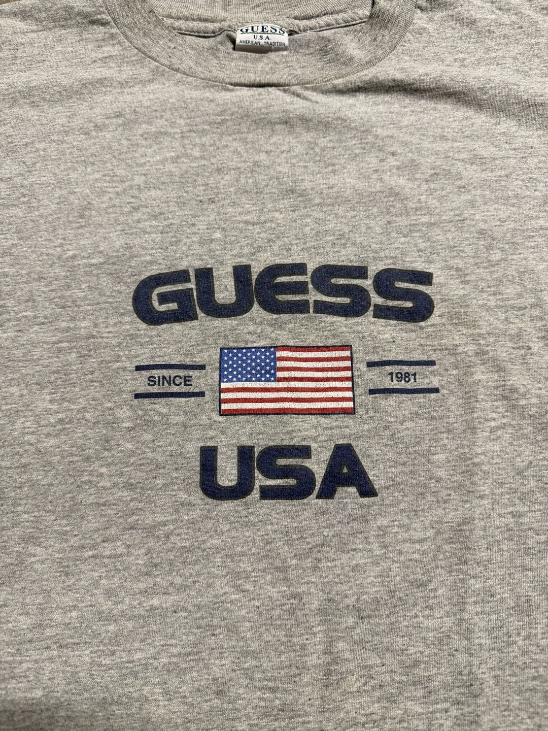 Vintage 90's Guess USA Graphics Gray T Shirt Size Large Baggy ..., 3