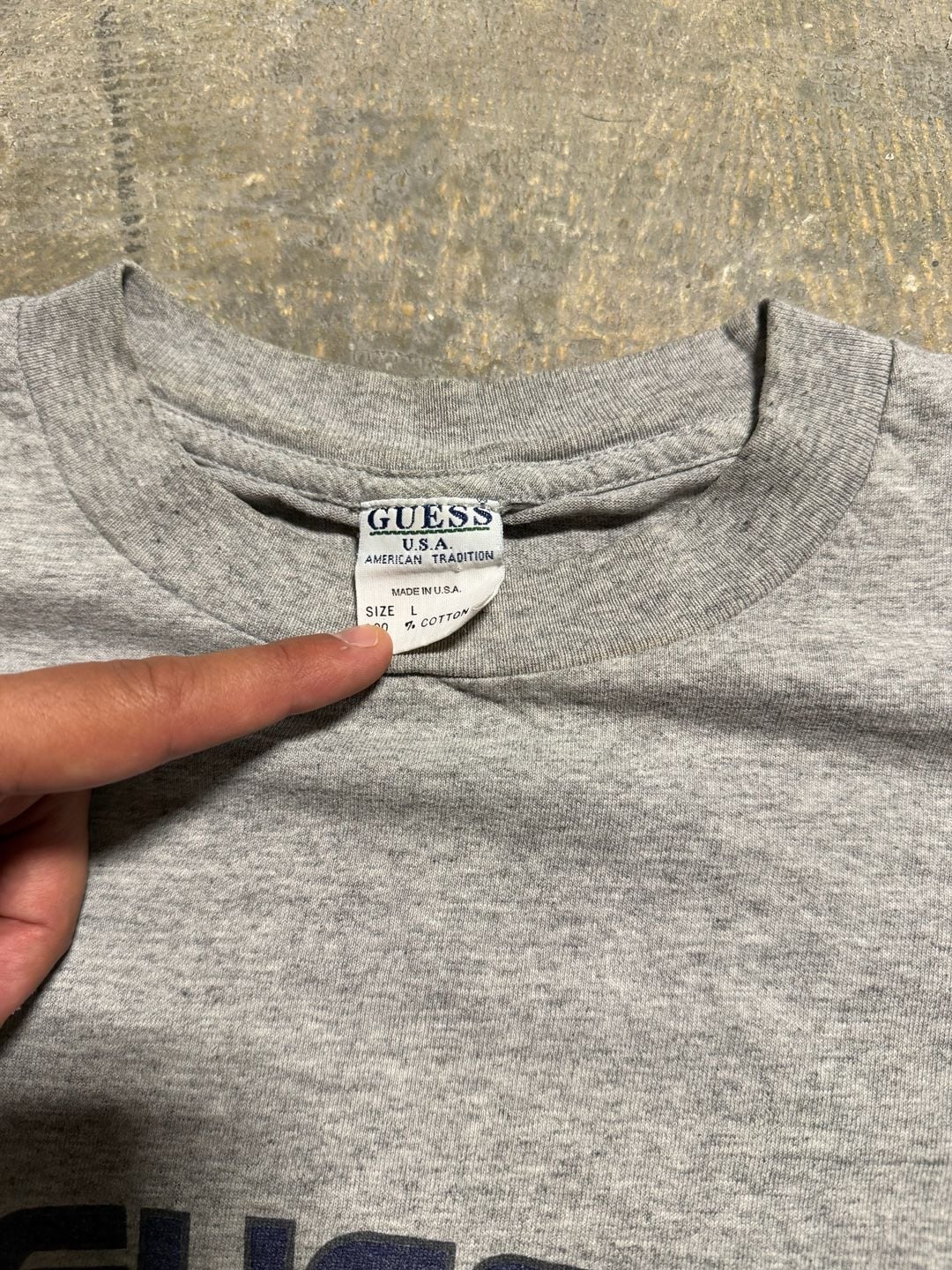 Vintage 90's Guess USA Graphics Gray T Shirt Size Large Baggy ..., 4