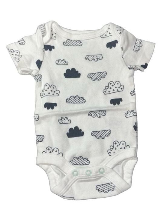 Cloud Island Baby Bodysuit White Black Clouds Print Newborn 2