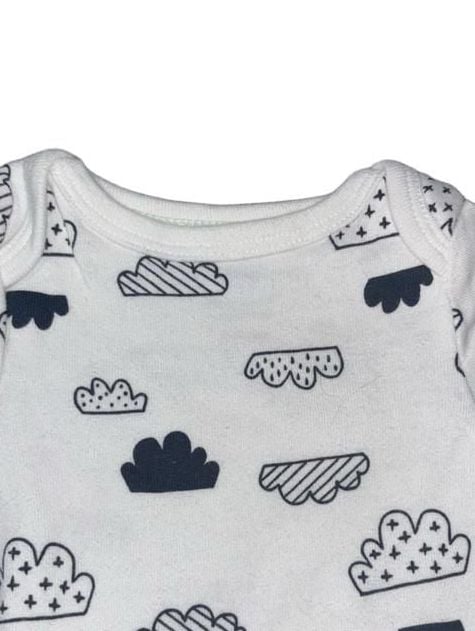 Cloud Island Baby Bodysuit White Black Clouds Print Newborn 5