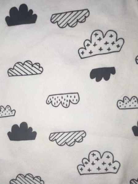 Cloud Island Baby Bodysuit White Black Clouds Print Newborn 8