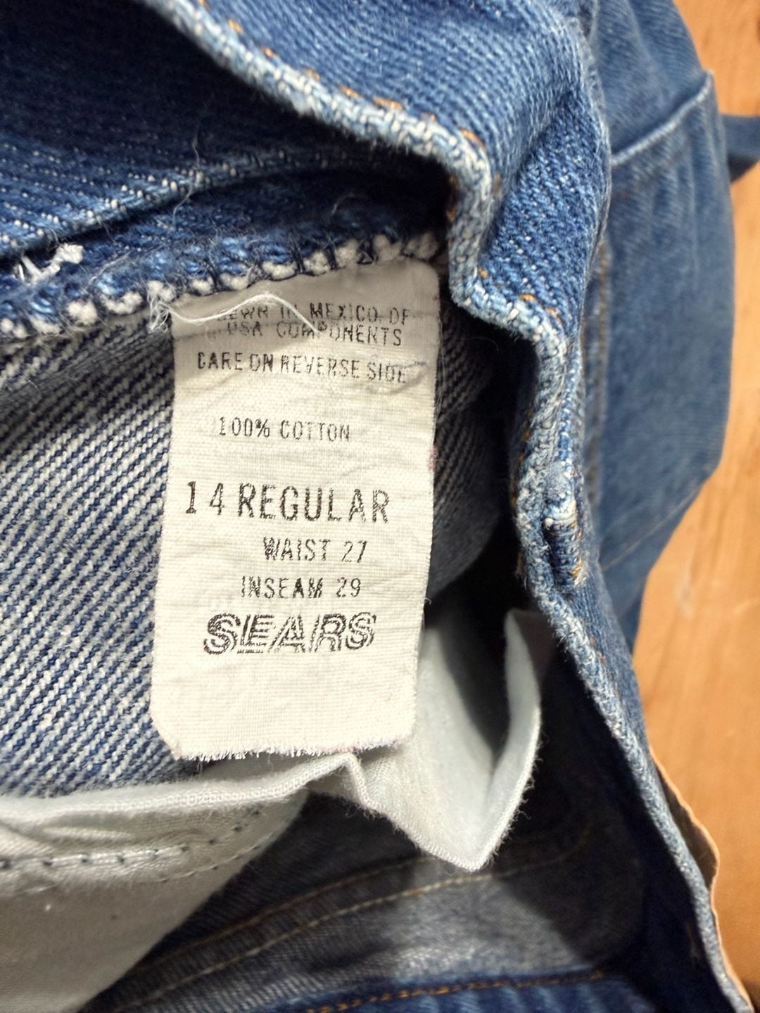 Vintage Women Sears Straight Leg Denim Jeans 100% Cotton- Size 14 - 27x29 4