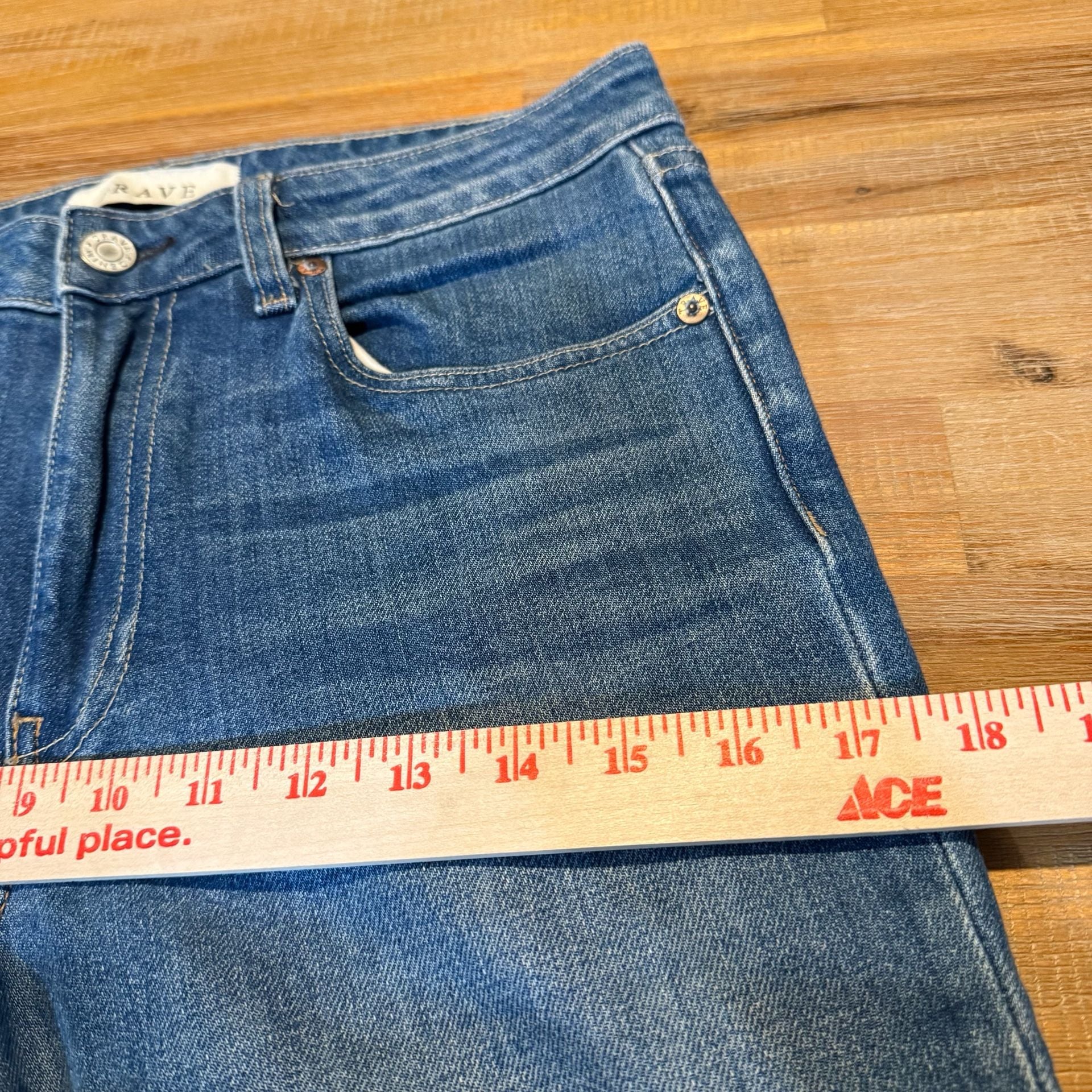 TRAVE Denim Colette Kick Flare Jeans Womens 29 Raw Hem Sweet Emotion Blue 8