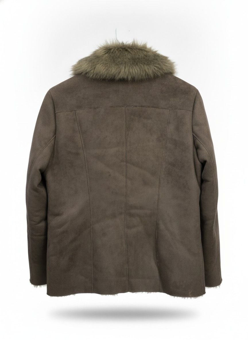 Dennis Basso Women's Faux Suede Fur Collar Jacket Size S Brown NWT 3