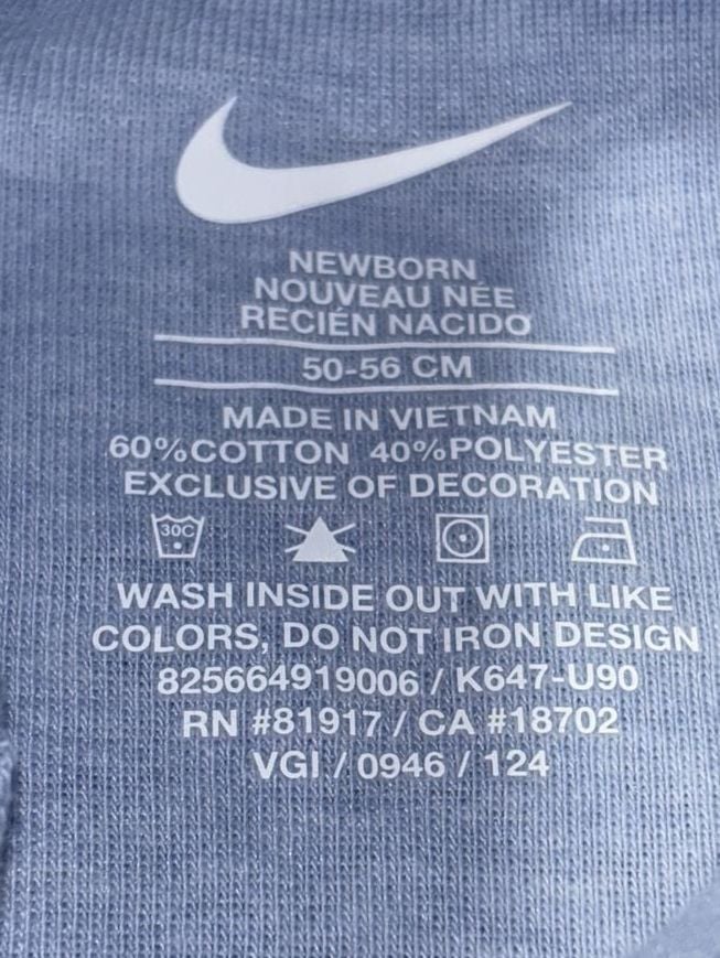 Nike Mini Me Baby Bodysuits Blue Newborn 6