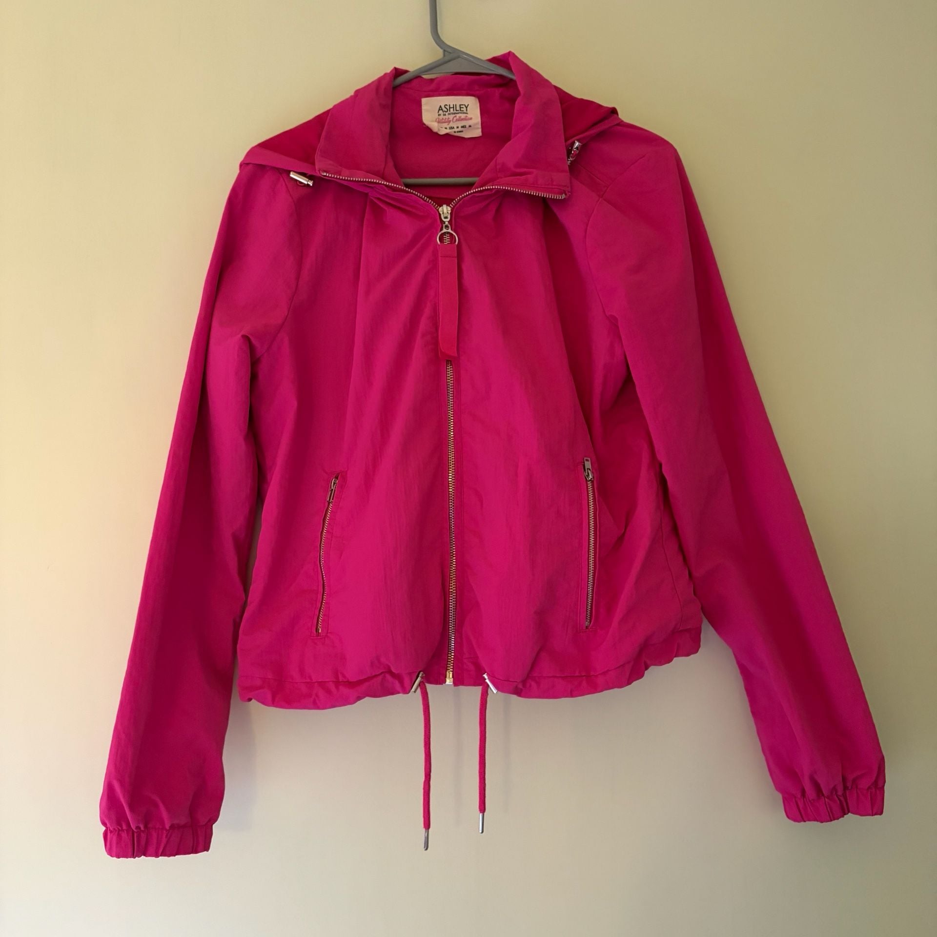 Ashley Jacket Size M Pink Full Zip Utility Collection Hooded 2