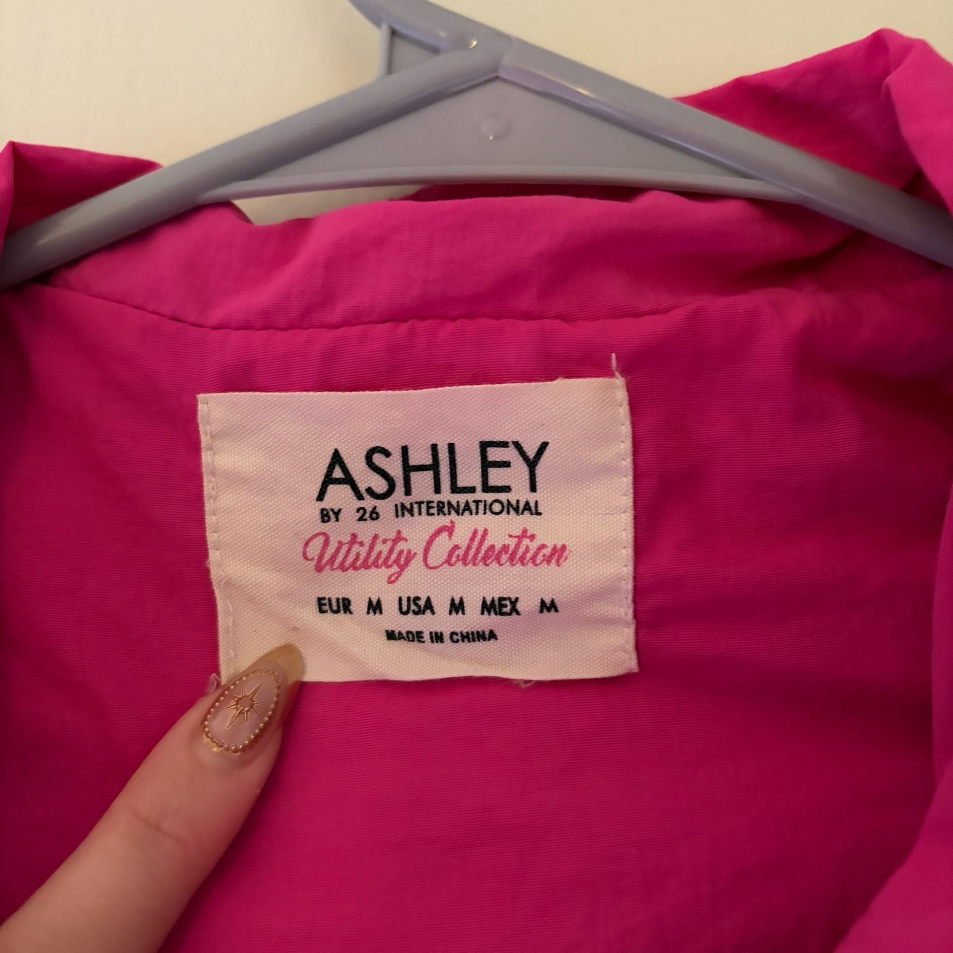 Ashley Jacket Size M Pink Full Zip Utility Collection Hooded 3