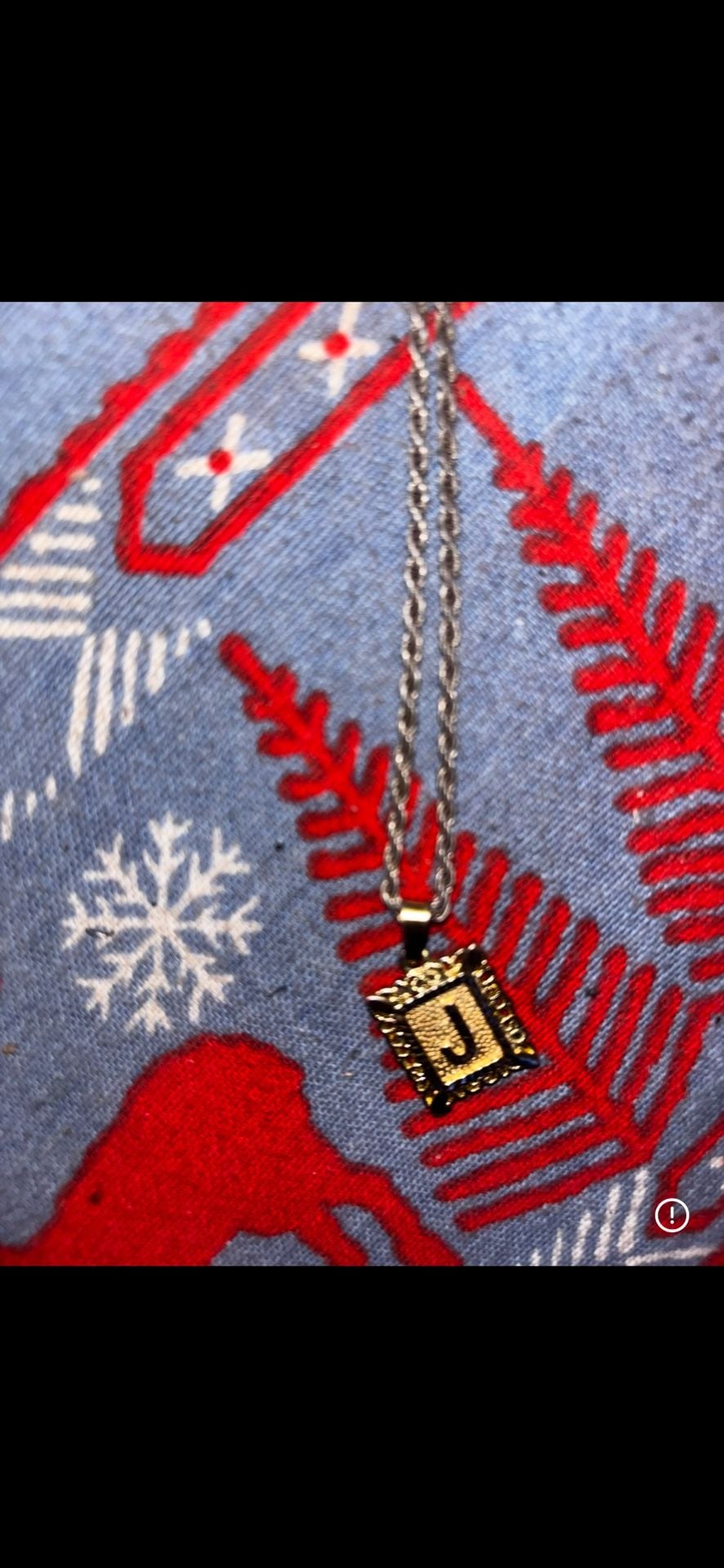 Gold Block Initial Necklace - , 2