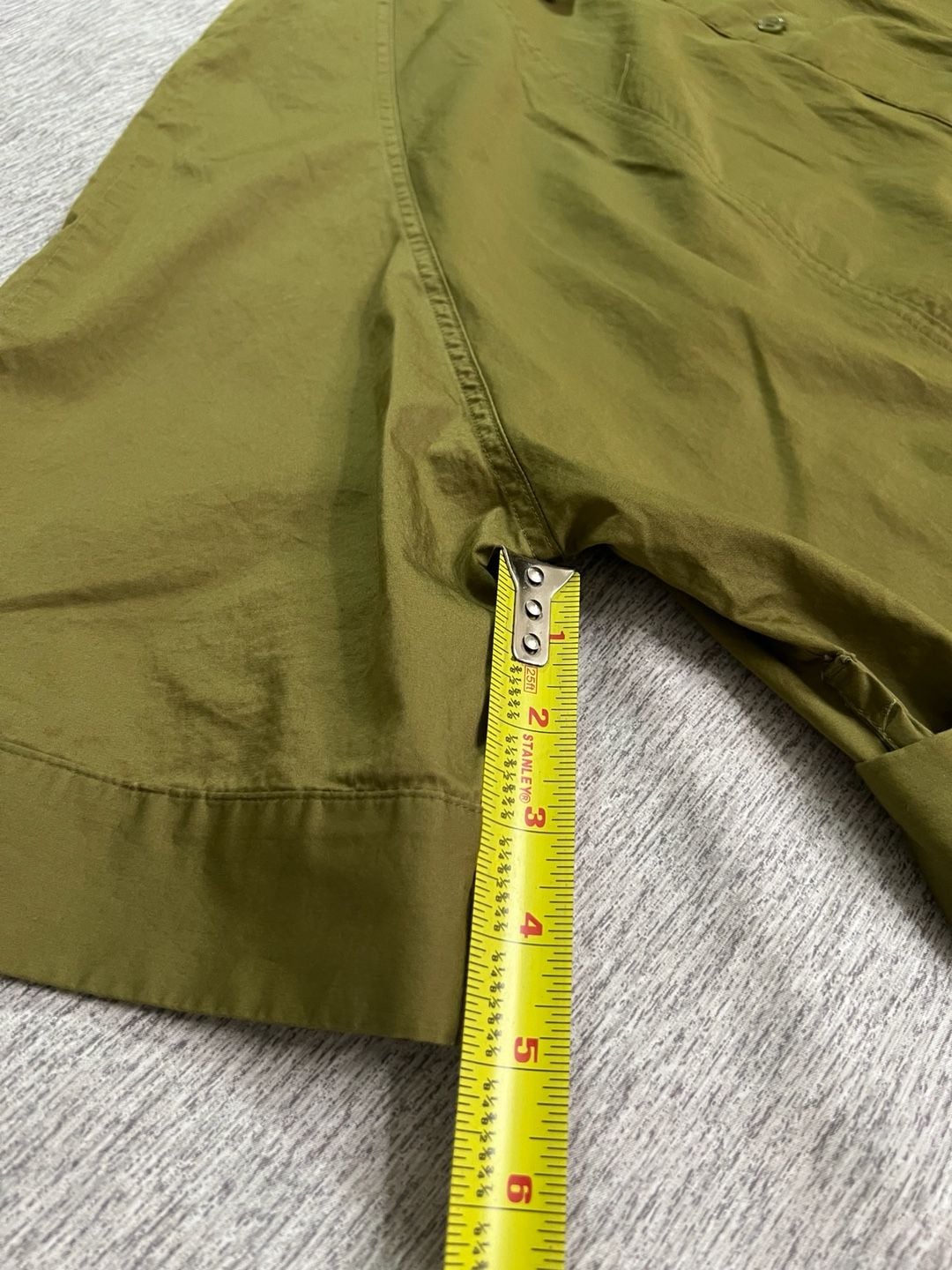 H&M Women’s Olive Green 100% Cotton Belted Midi Shirt Dress Size L 8