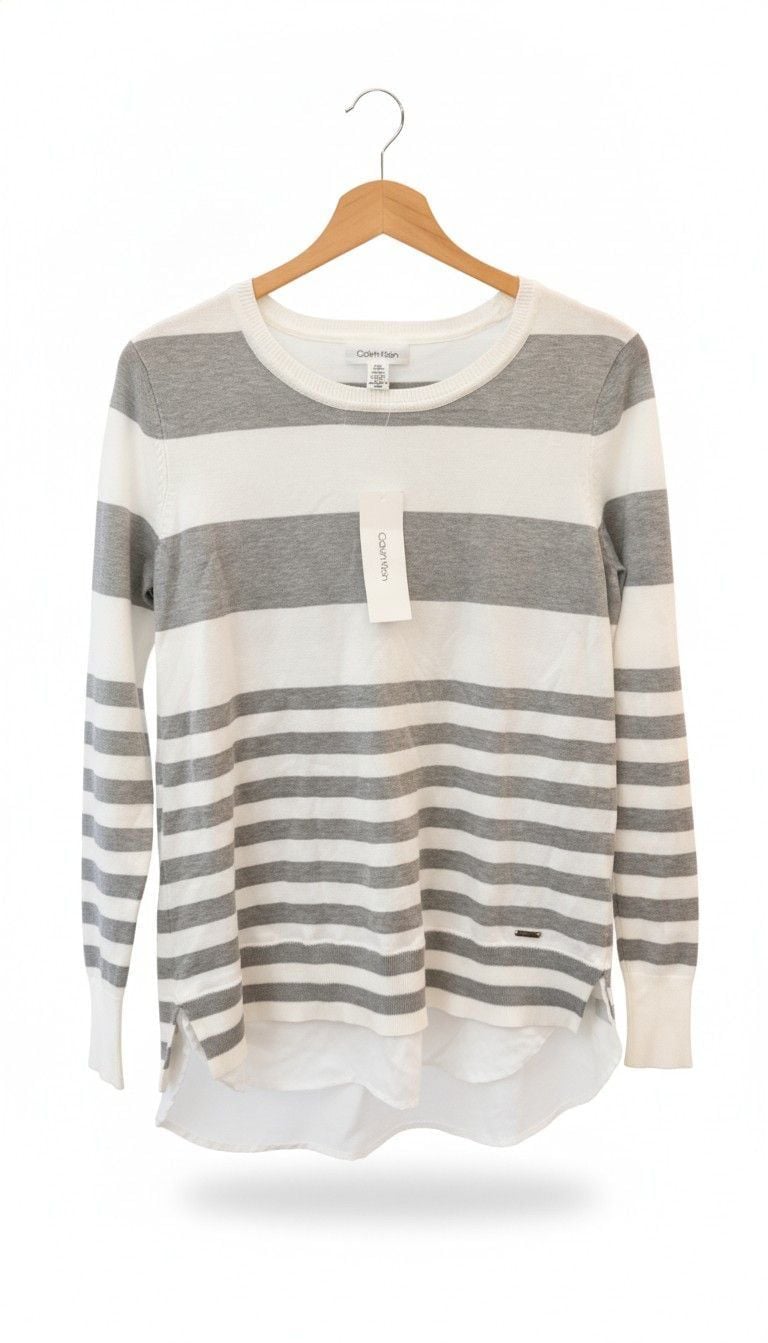 Calvin Klein Women's Striped top Size M NWT 2