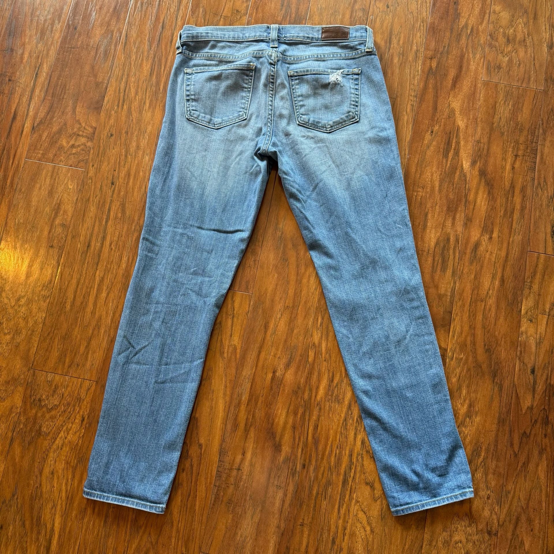 Just Black Denim Womens 26 Distressed Slim Straight Leg Jeans Blue Ripped 3