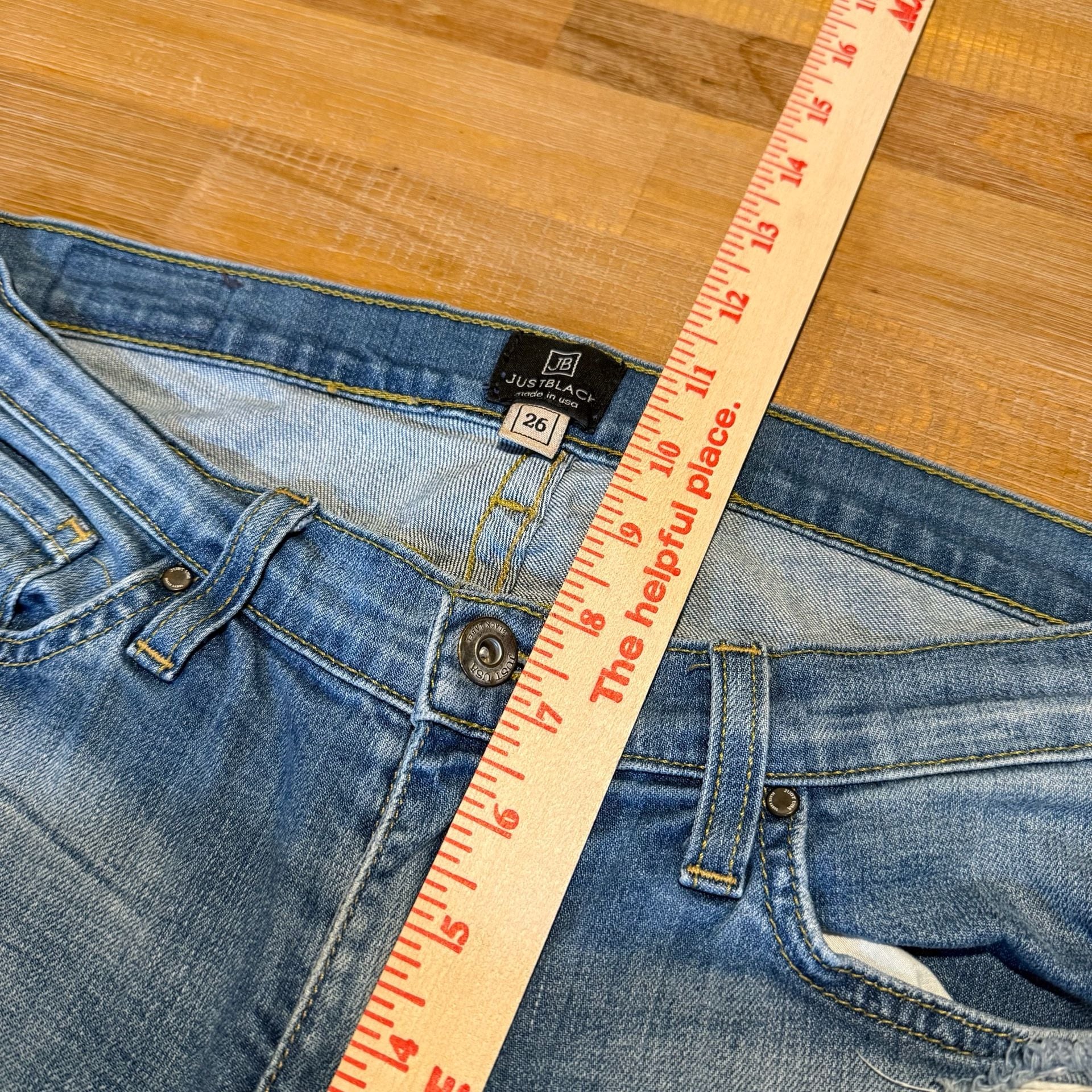 Just Black Denim Womens 26 Distressed Slim Straight Leg Jeans Blue Ripped 9