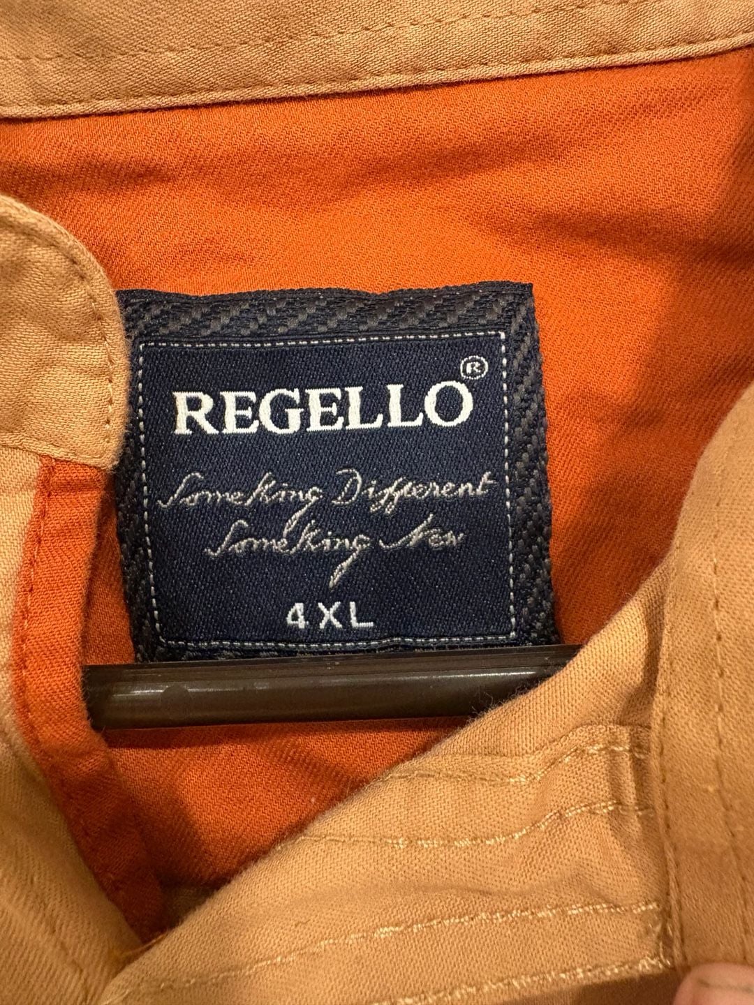 Regello Sport Mens 4XL Shirt Terracotta Orange Cotton Made in Turkey Big Tall 3