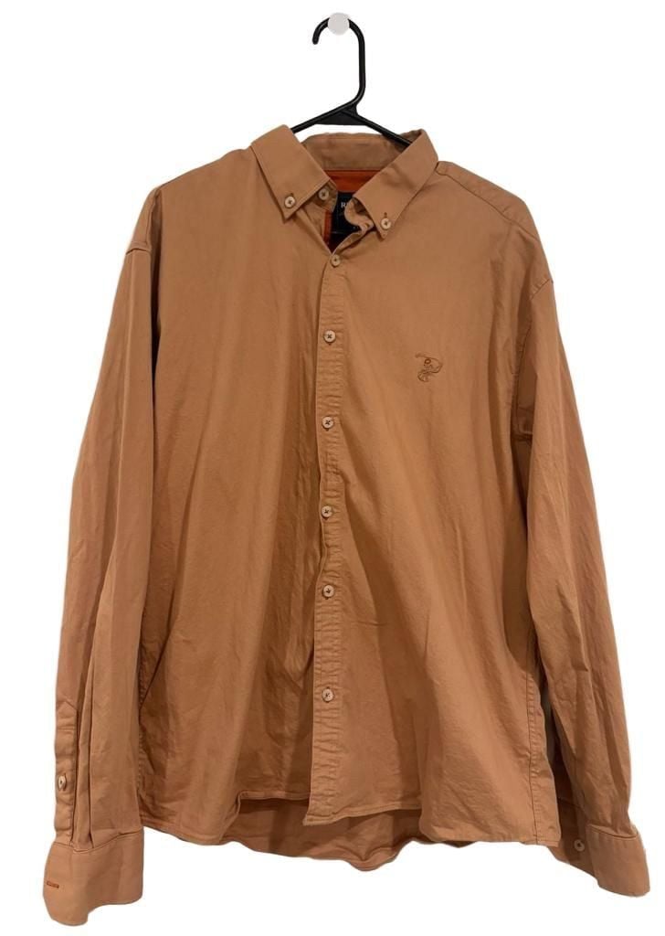 Regello Sport Mens 4XL Shirt Terracotta Orange Cotton Made in Turkey Big Tall 2