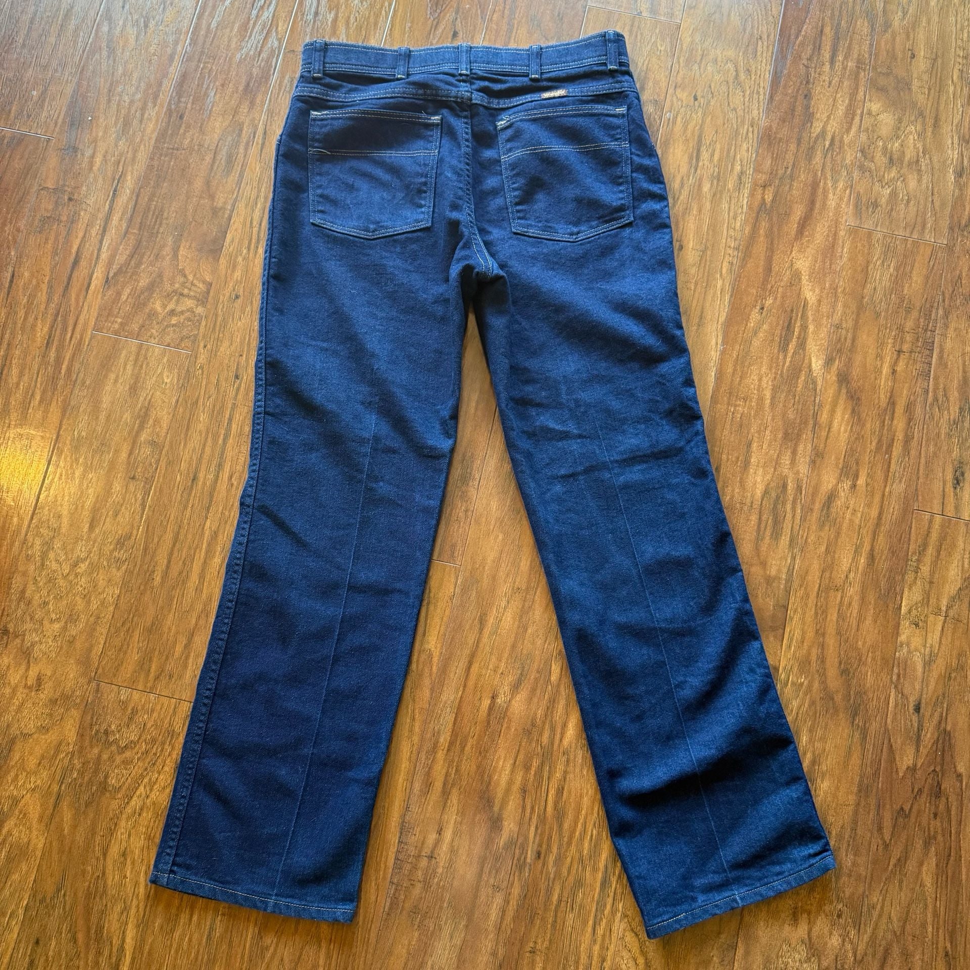 Wrangler Mens 34x30 Stretch Flex Fit Straight Leg Dark Wash Blue Jeans Vtg 3