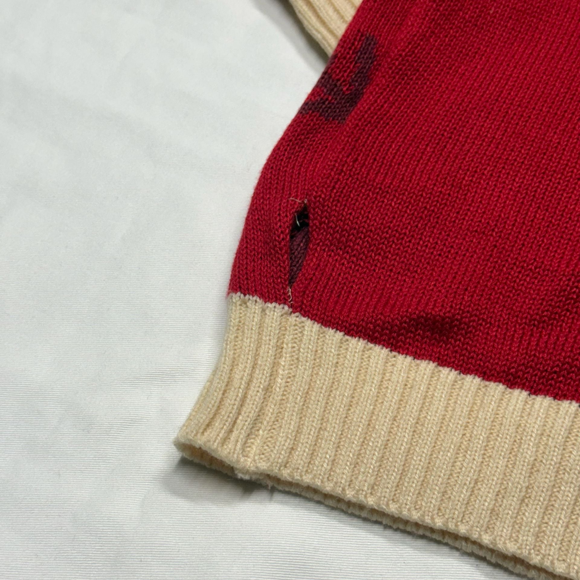 Maker's Mark Holiday Sweater Size XL Red Cream Bourbon Whisky Ugly Christmas 4