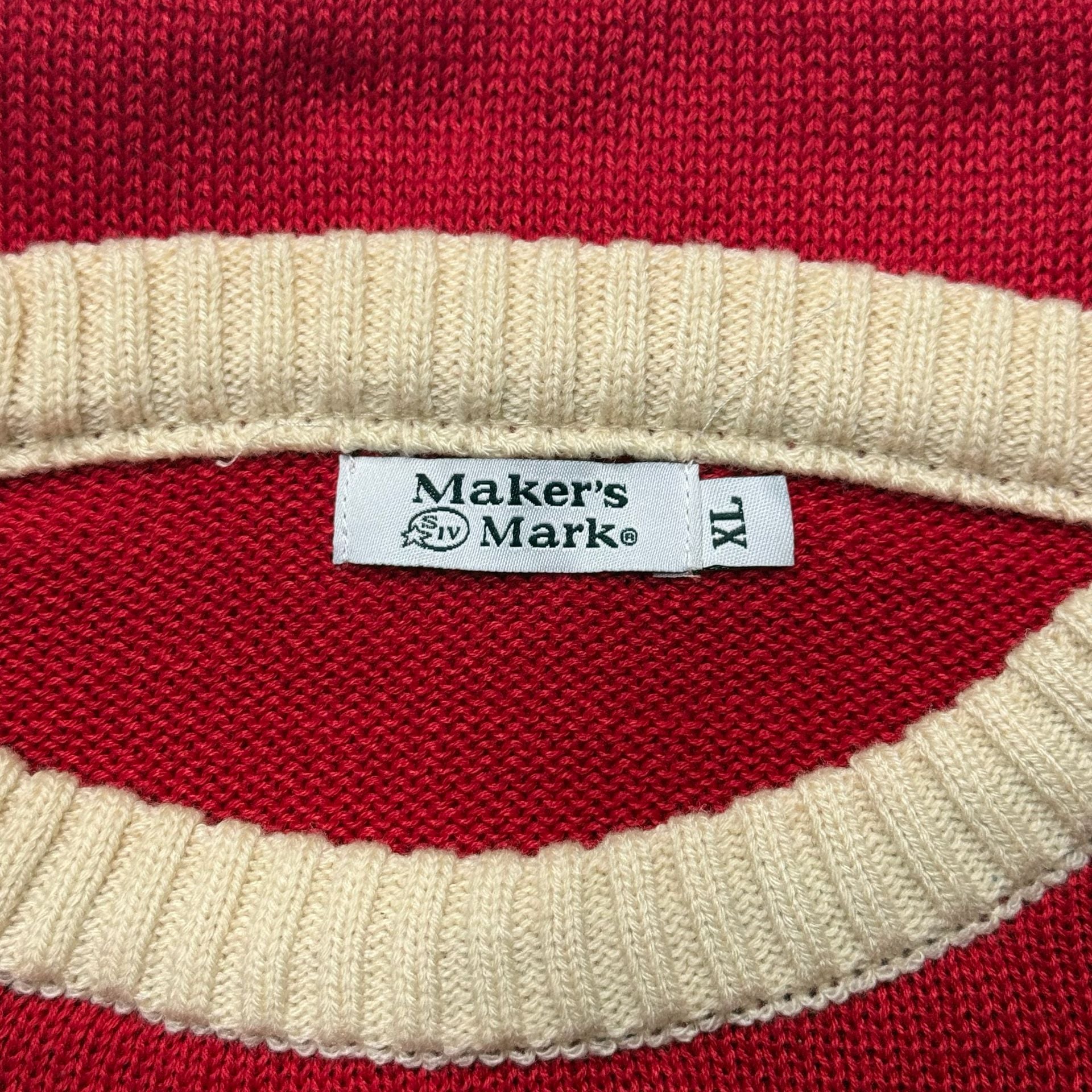 Maker's Mark Holiday Sweater Size XL Red Cream Bourbon Whisky Ugly Christmas 5