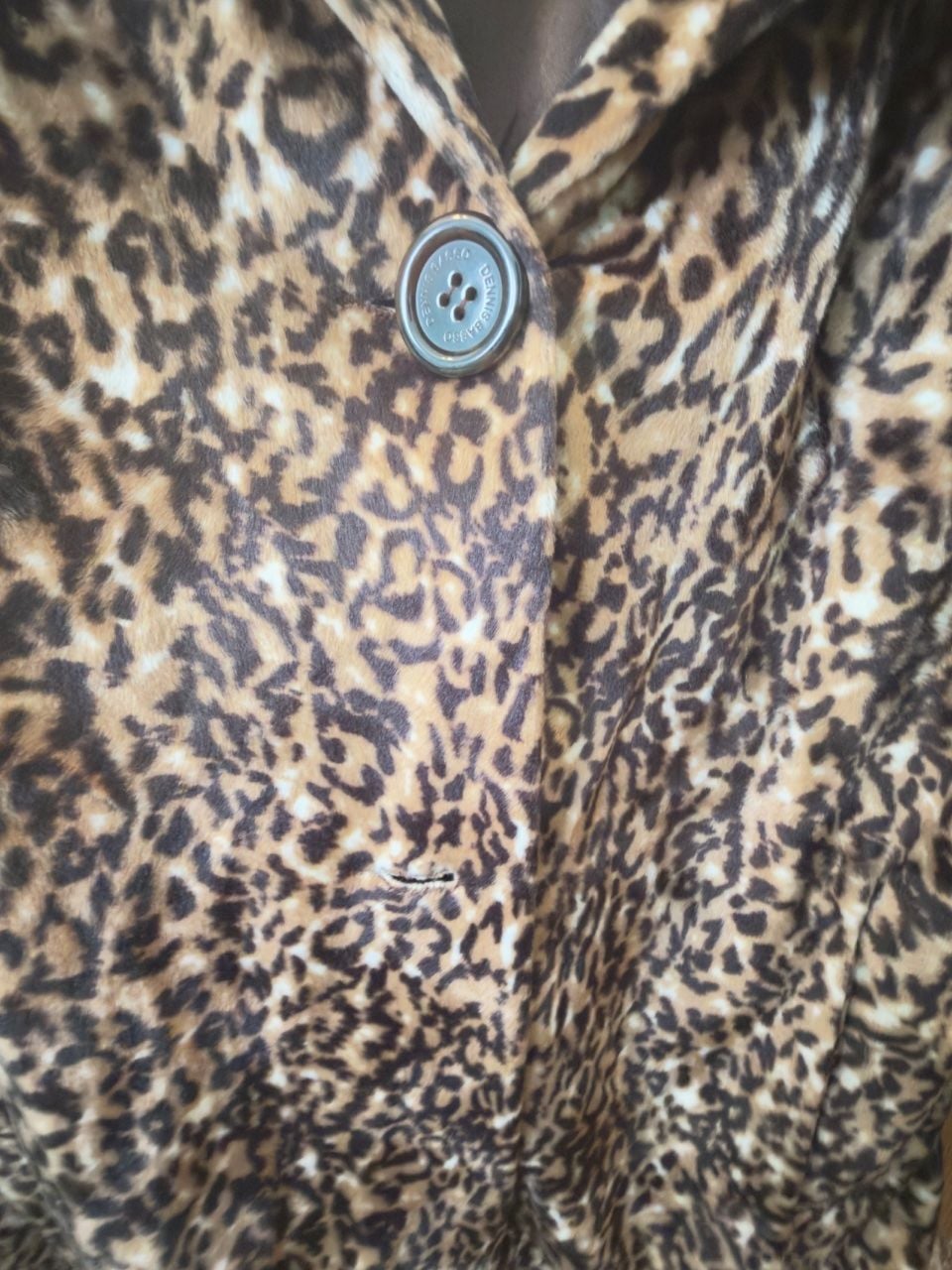 Dennis Basso Faux Fur Leopard Print Jacket Size S 4