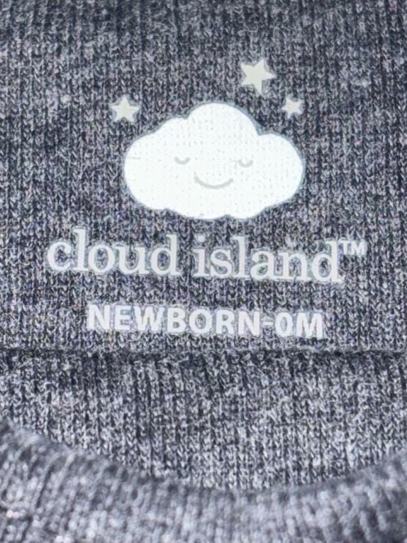 Cloud Island Baby Short Sleeve Bodysuit Gray Cross Print Newborn 7