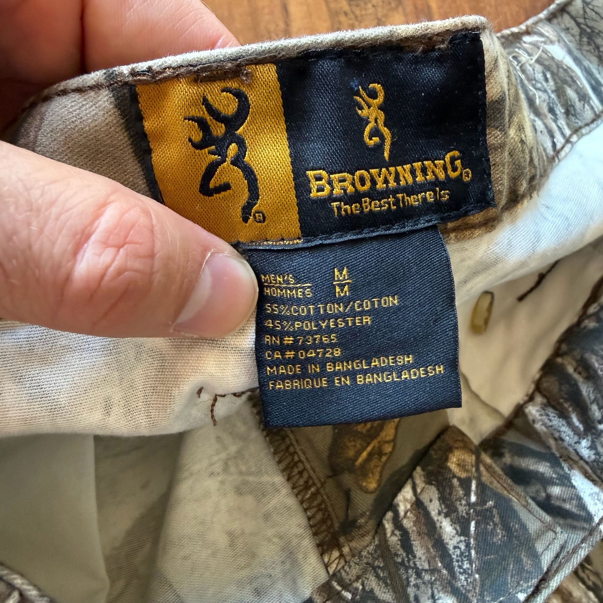 Browning Mens Medium Realtree Camo Cargo Hunting Pants Adjustable Hem Treebark 4