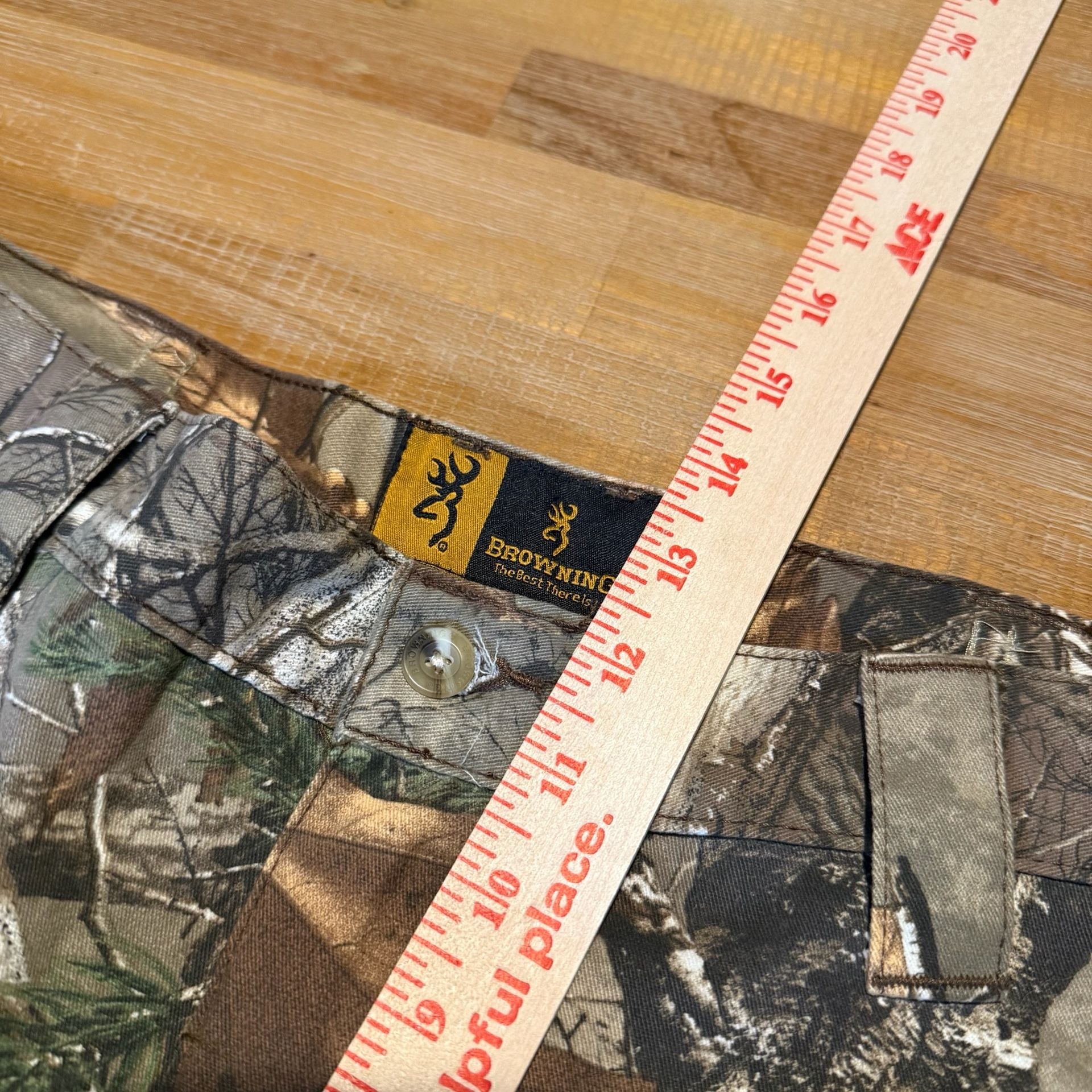 Browning Mens Medium Realtree Camo Cargo Hunting Pants Adjustable Hem Treebark 8
