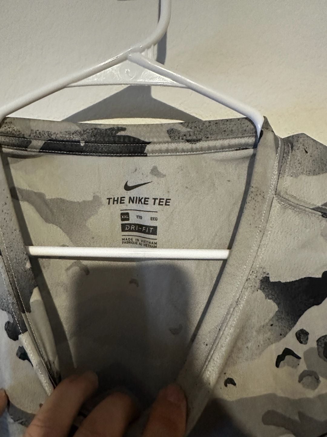 Nike The Nike Tee Camo Dri-Fit Size 2XL Gray T-Shirt 5