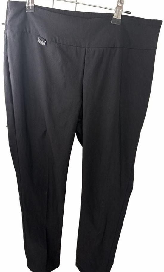 Peck & Peck Women's Black Pull On Stretch Pants Size 8 Rayon Blend Trousers 2