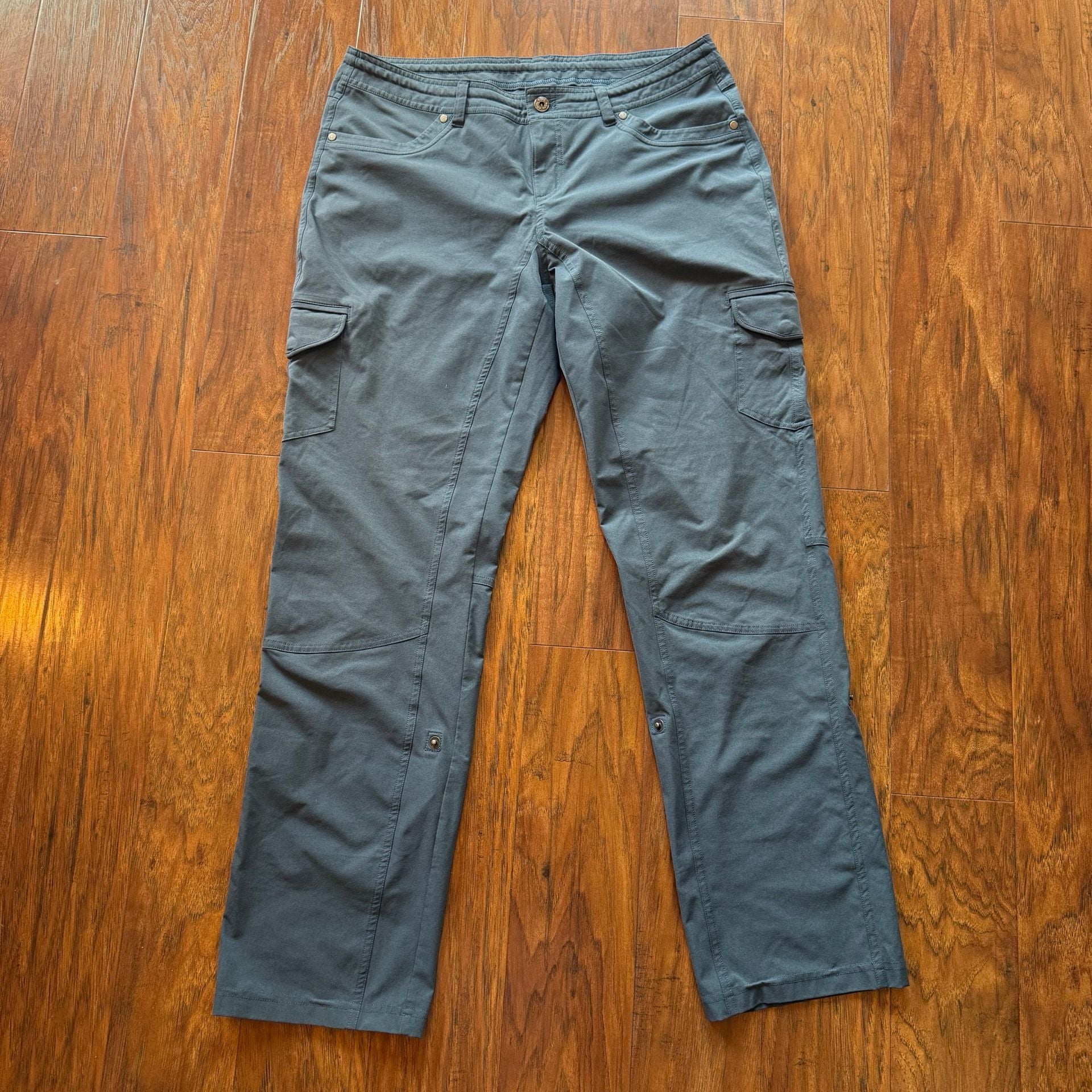 Kuhl Freeflex Roll Up Cargo Pants Womens 12 Reg Hiking Capri Slate Gray 6326 2