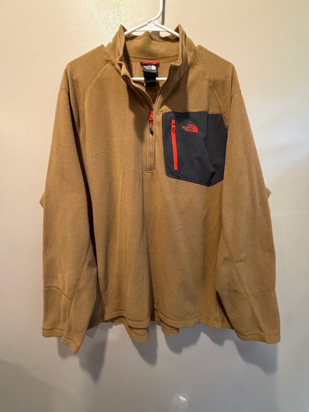 The North Face Fleece Pullover Size XXL Tan Brown 1/4 Zip Pocket 2