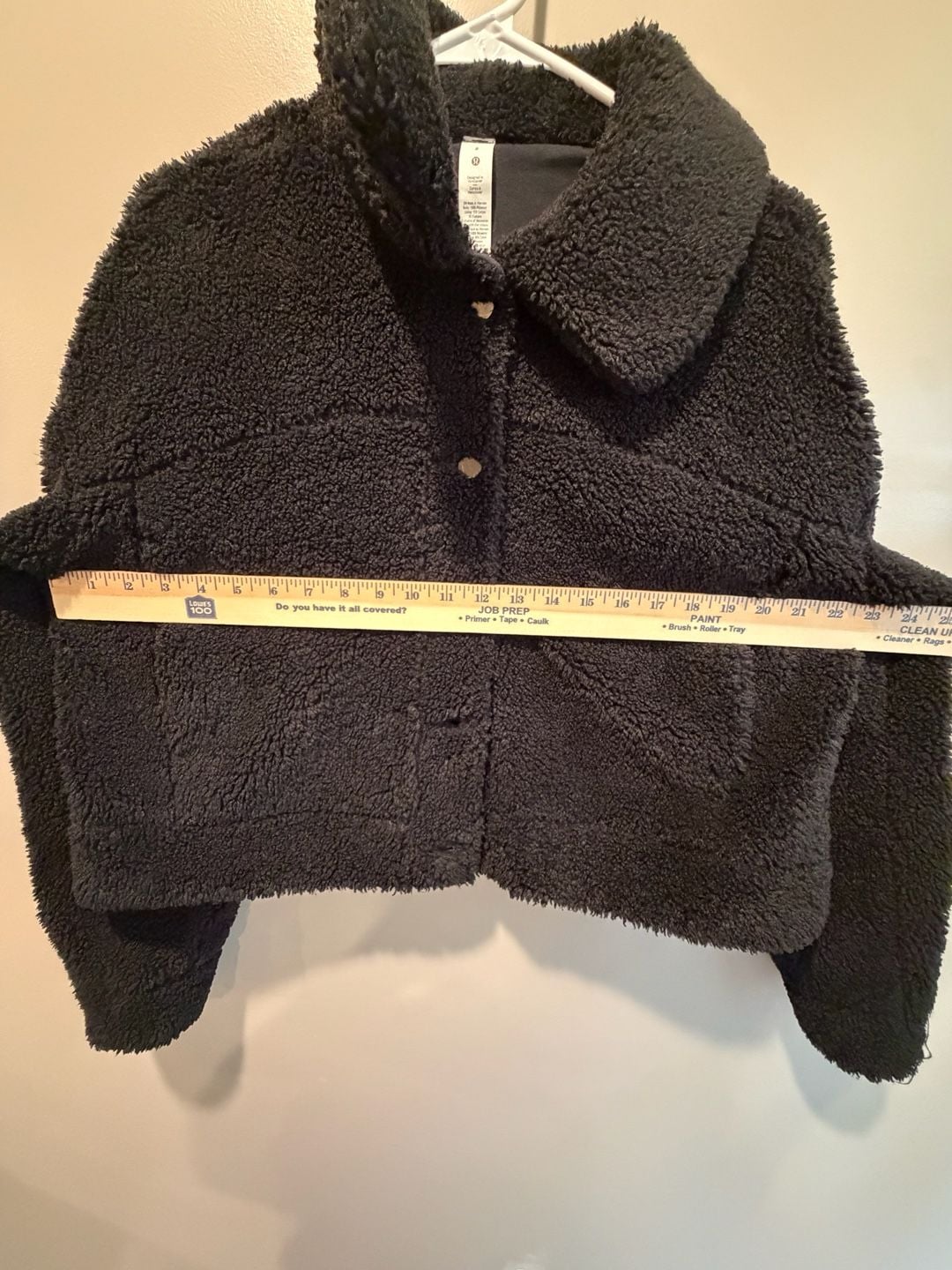 Lululemon Fleece Jacket Size 8 Black Sherpa Cropped Button Up 7