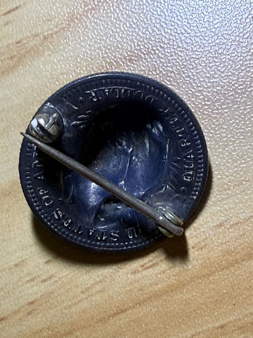 US Mint 1915 Barber Quarter Repressed Coin Pin Brooch 3