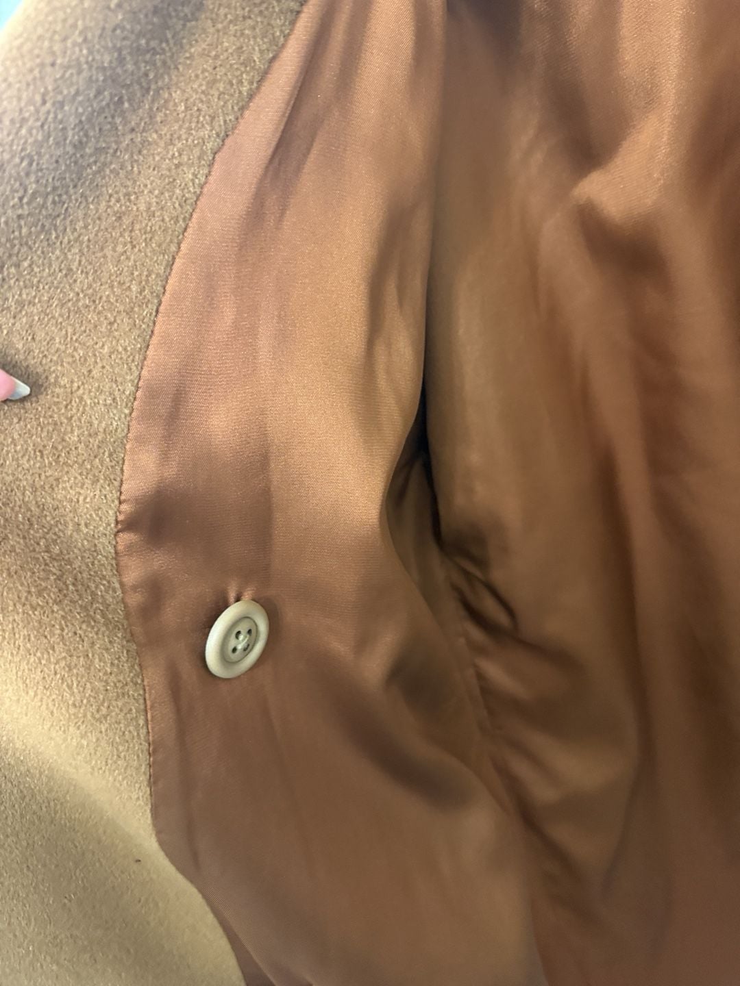 Searle Blatt Studio Double Breasted Wool Coat Size 8 Camel Tan Vintage 4
