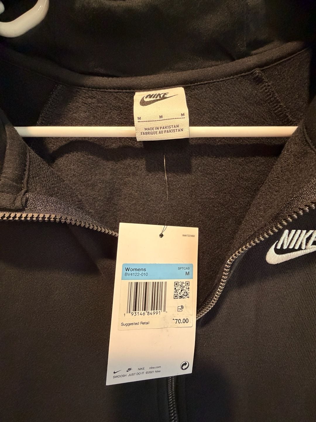 New Nike Full Zip Hoodie Size M Black 3