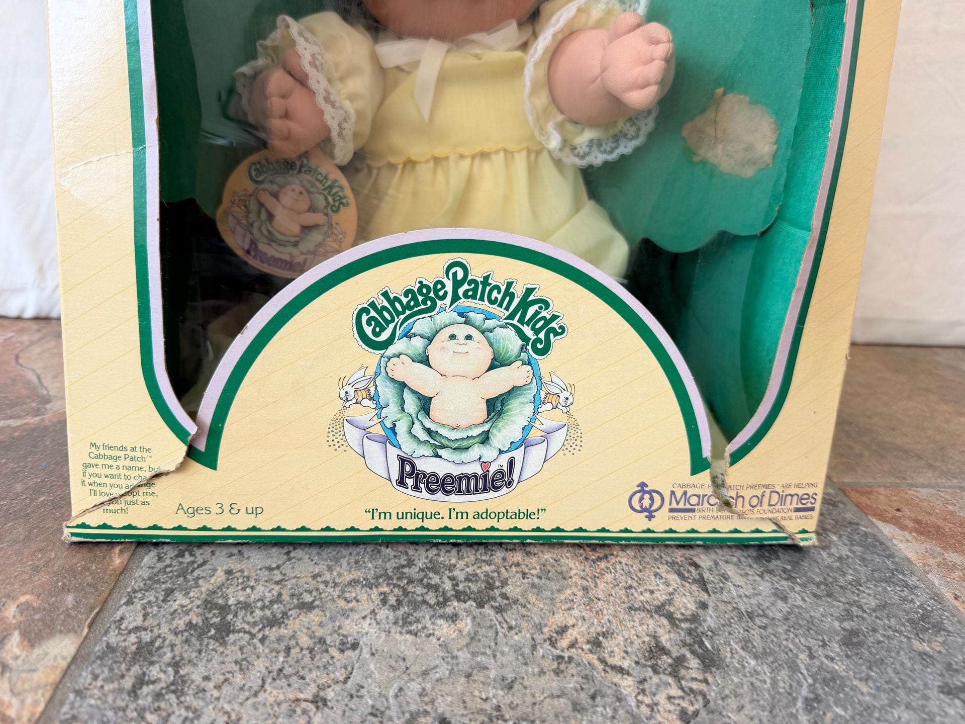 Vintage 1983 Coleco Cabbage Patch Kids Preemie Doll in Box 2