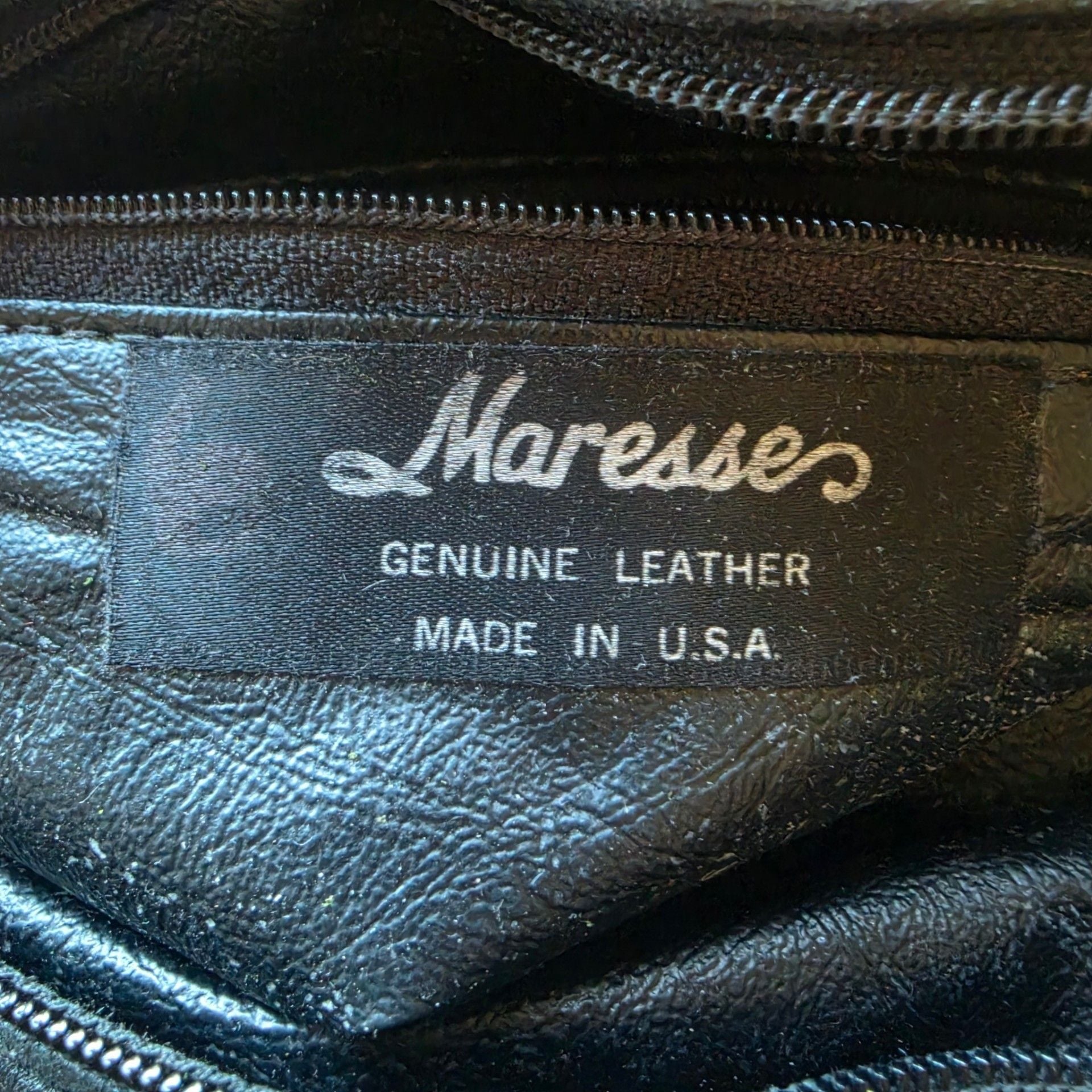 Vintage 80s 90s Maresse Black Quilted Round Canteen Bag Leather Crossbody Tassel 11