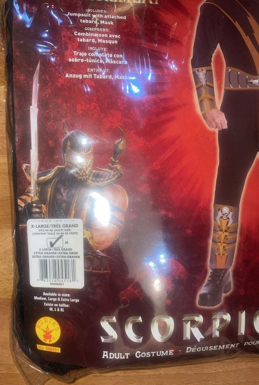 Rubies Mortal Kombat Scorpion Adult Costume Size XL 880451 2