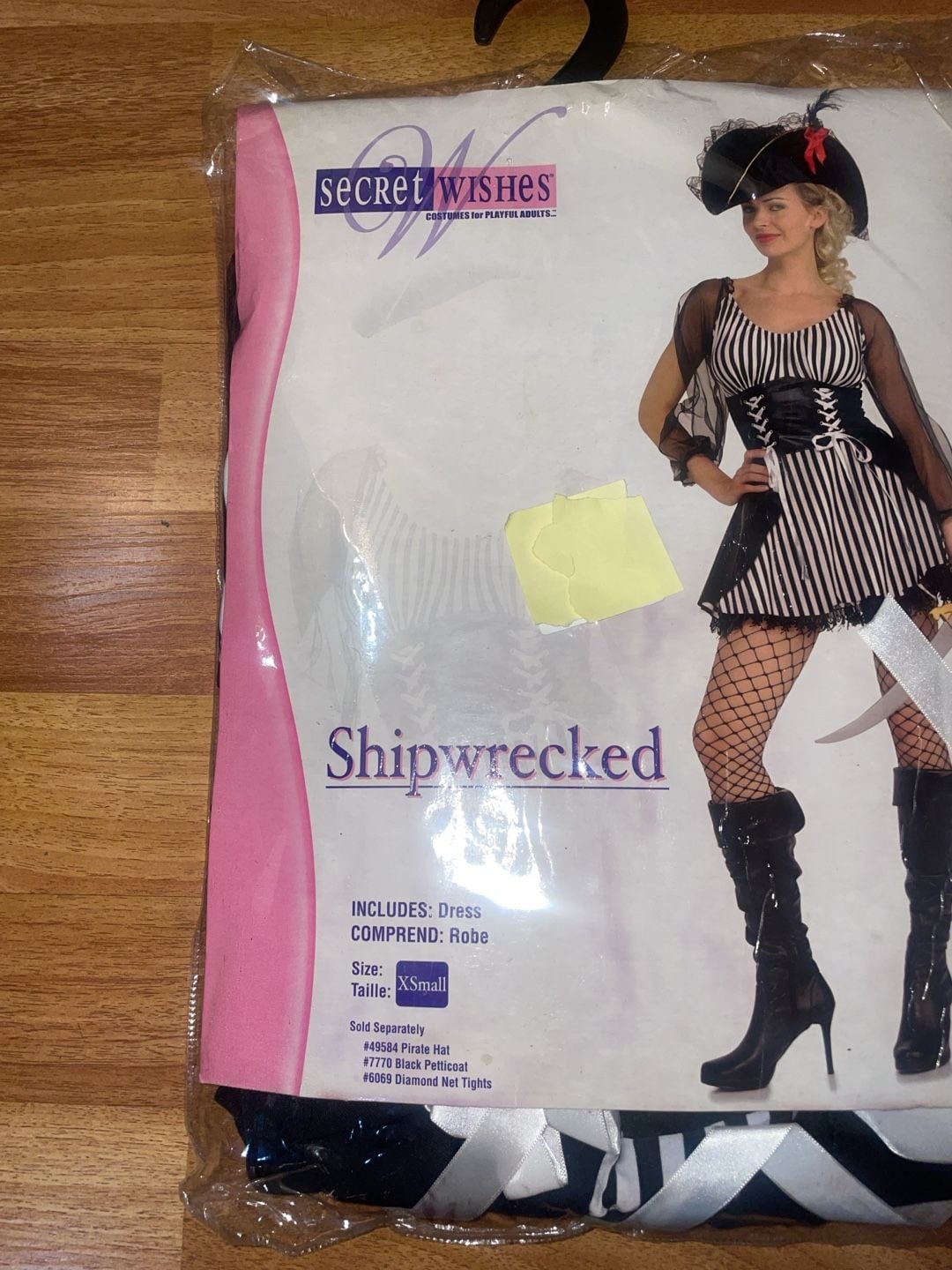 Secret Wishes Shipwrecked Pirate Costume Extra Small XS Black White 2