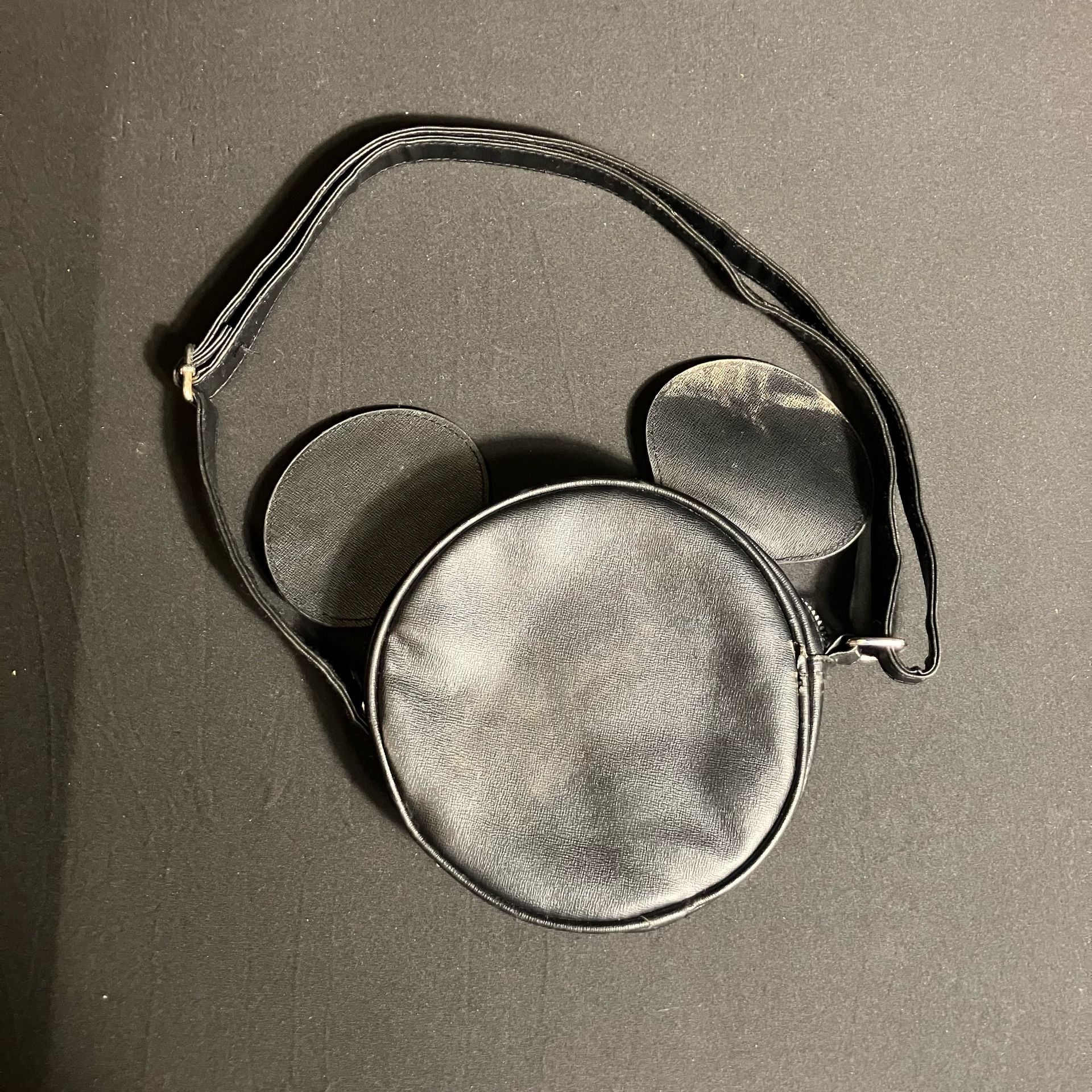 Disney Mickey Mouse Black Faux Leather Round Crossbody Bag 2