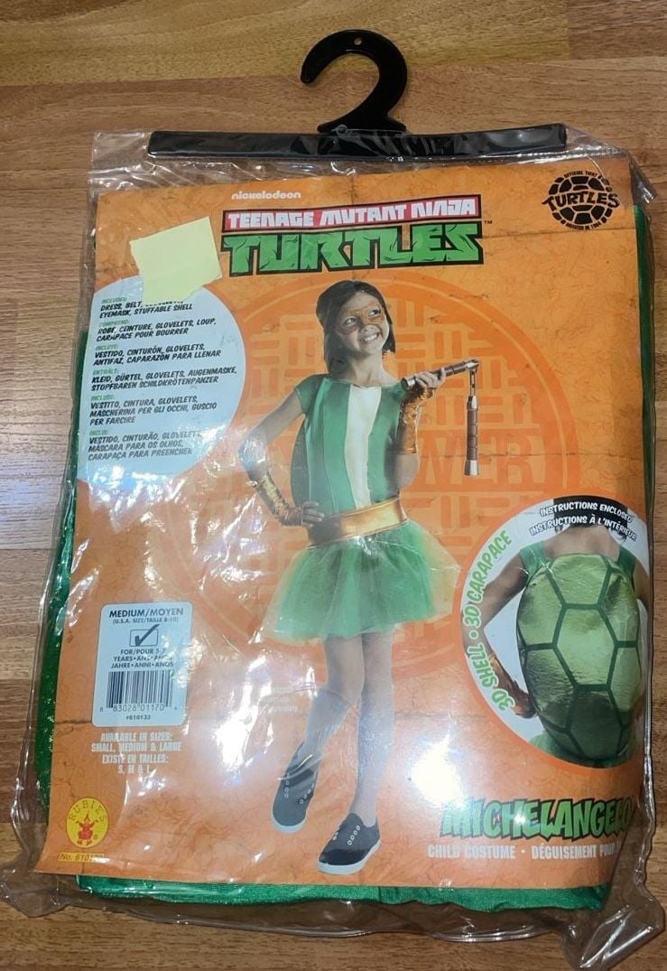 Rubies Teenage Mutant Ninja Turtles Michelangelo Dress Costume Medium 8-10 1