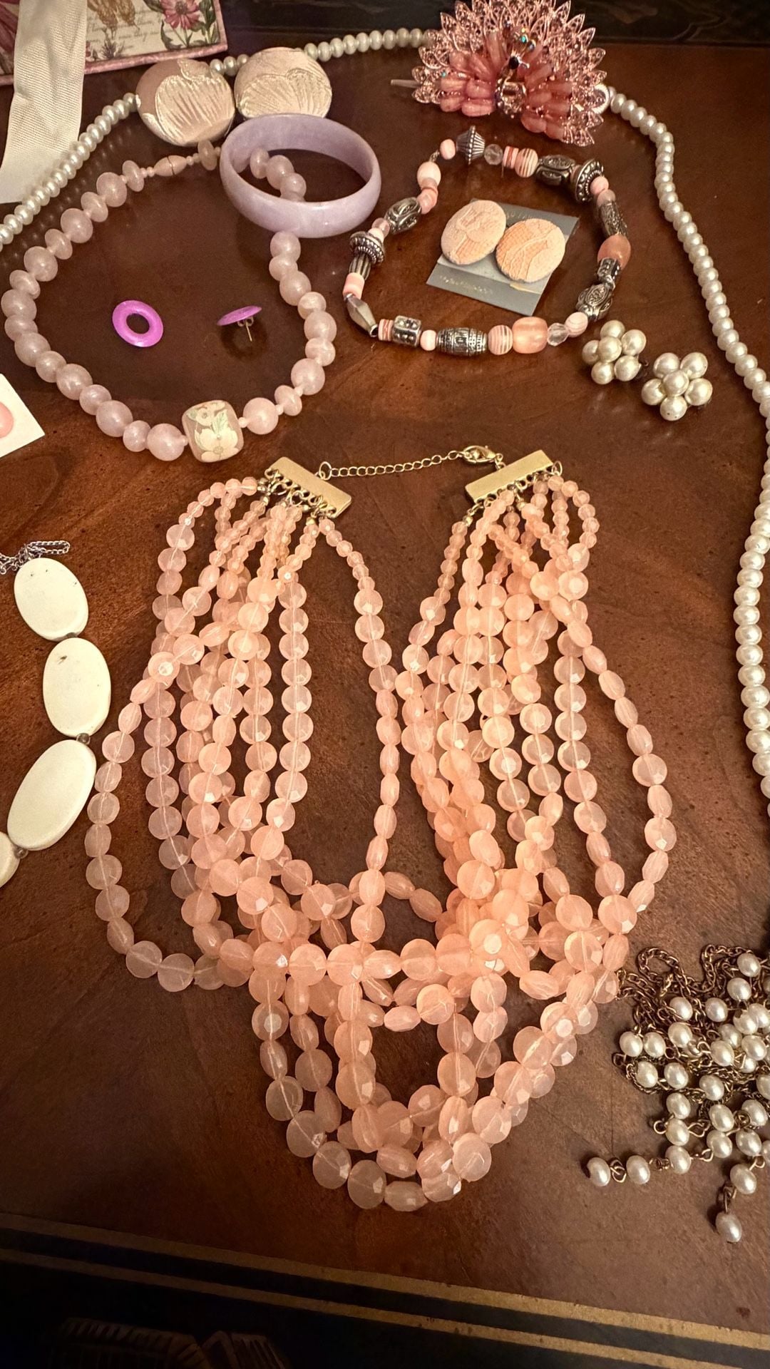 Vintage/Modern Pink Costume Jewelry Lot 4