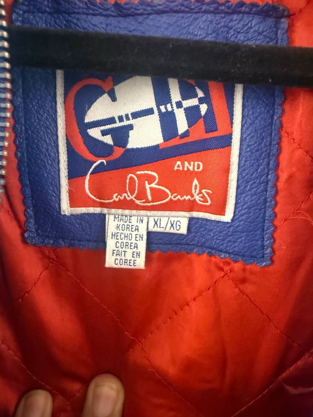 Carl Banks New York Giants Leather Hooded Jacket Size XL 3